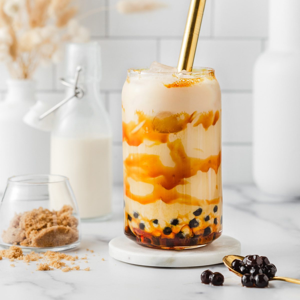 Brown sugar boba milk tea